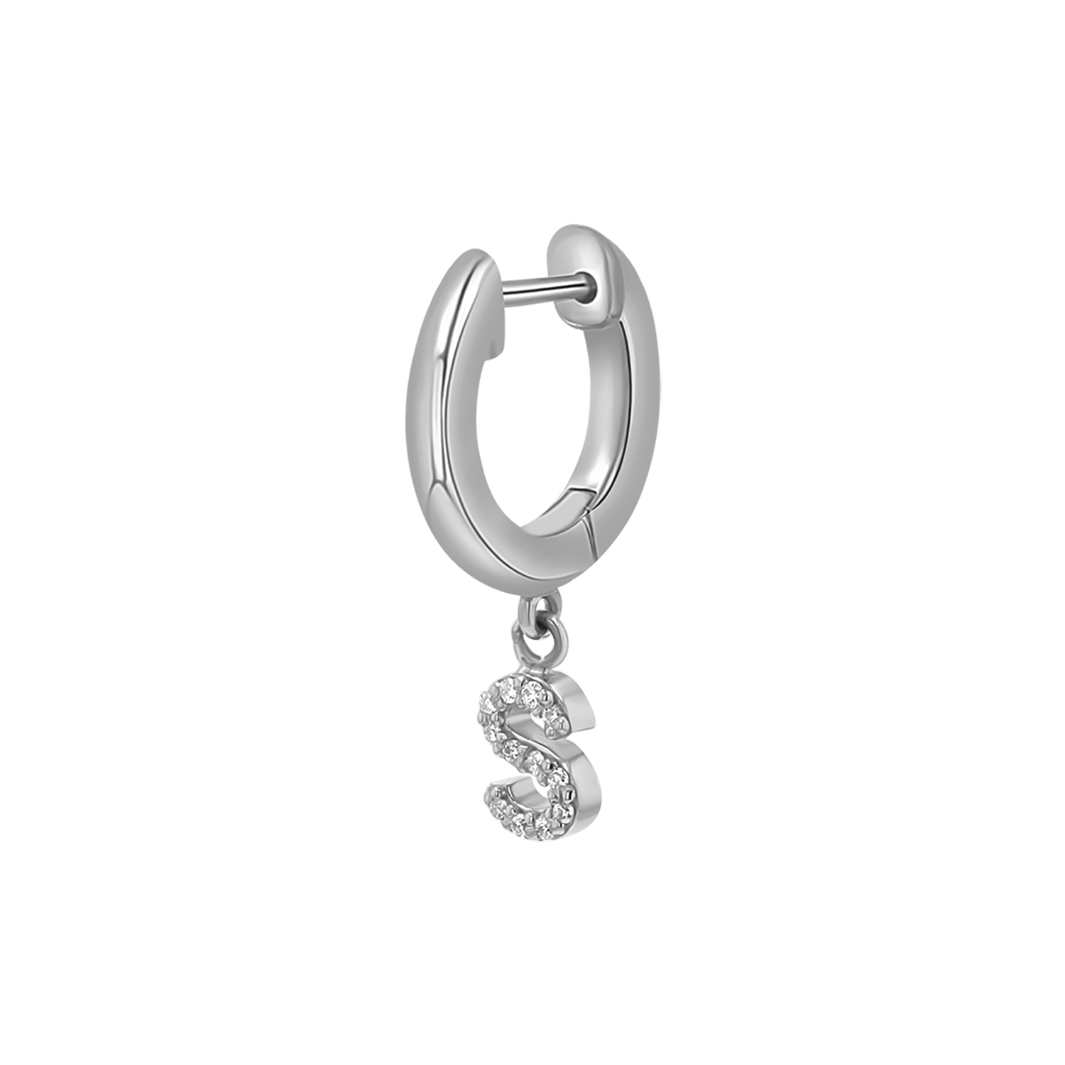 Diamond Initial Charm Drop Huggies H10683
