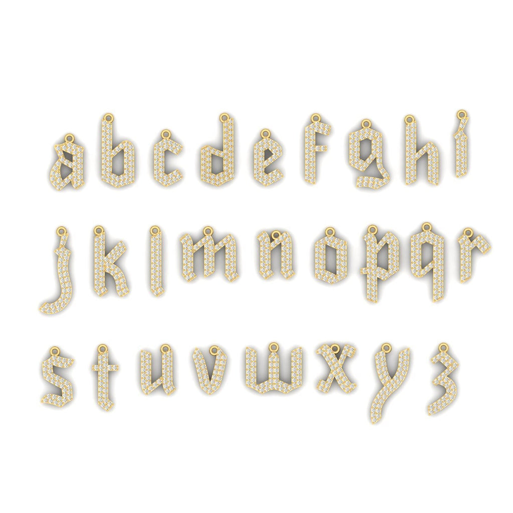 Gothic Old English Initial Charm T478