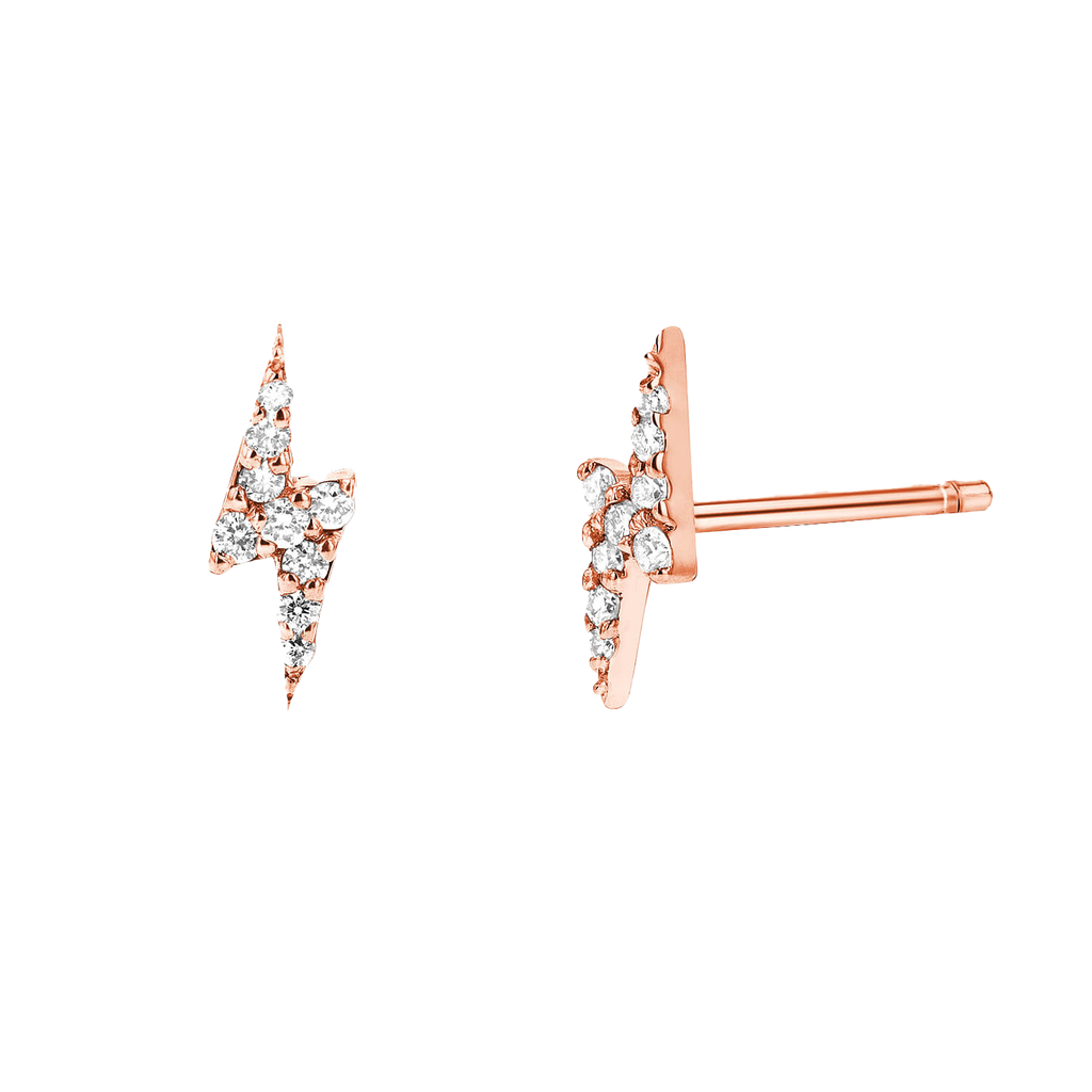 Diamond Lightning Bolt Stud Earrings B580