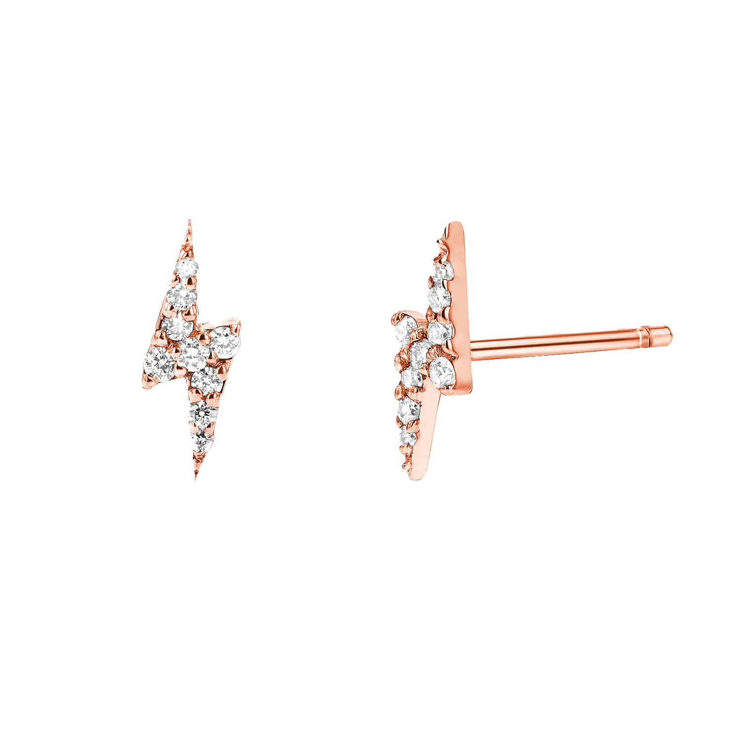 Diamond Lightning Bolt Stud Earrings B580