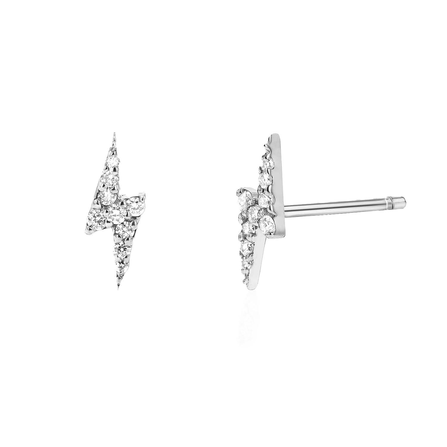 Diamond Lightning Bolt Stud Earrings B580