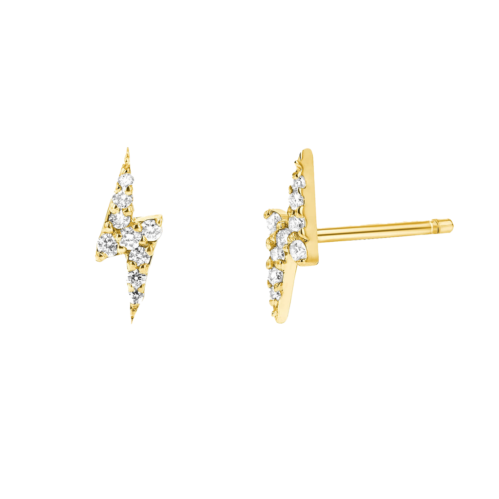 Diamond Lightning Bolt Stud Earrings B580