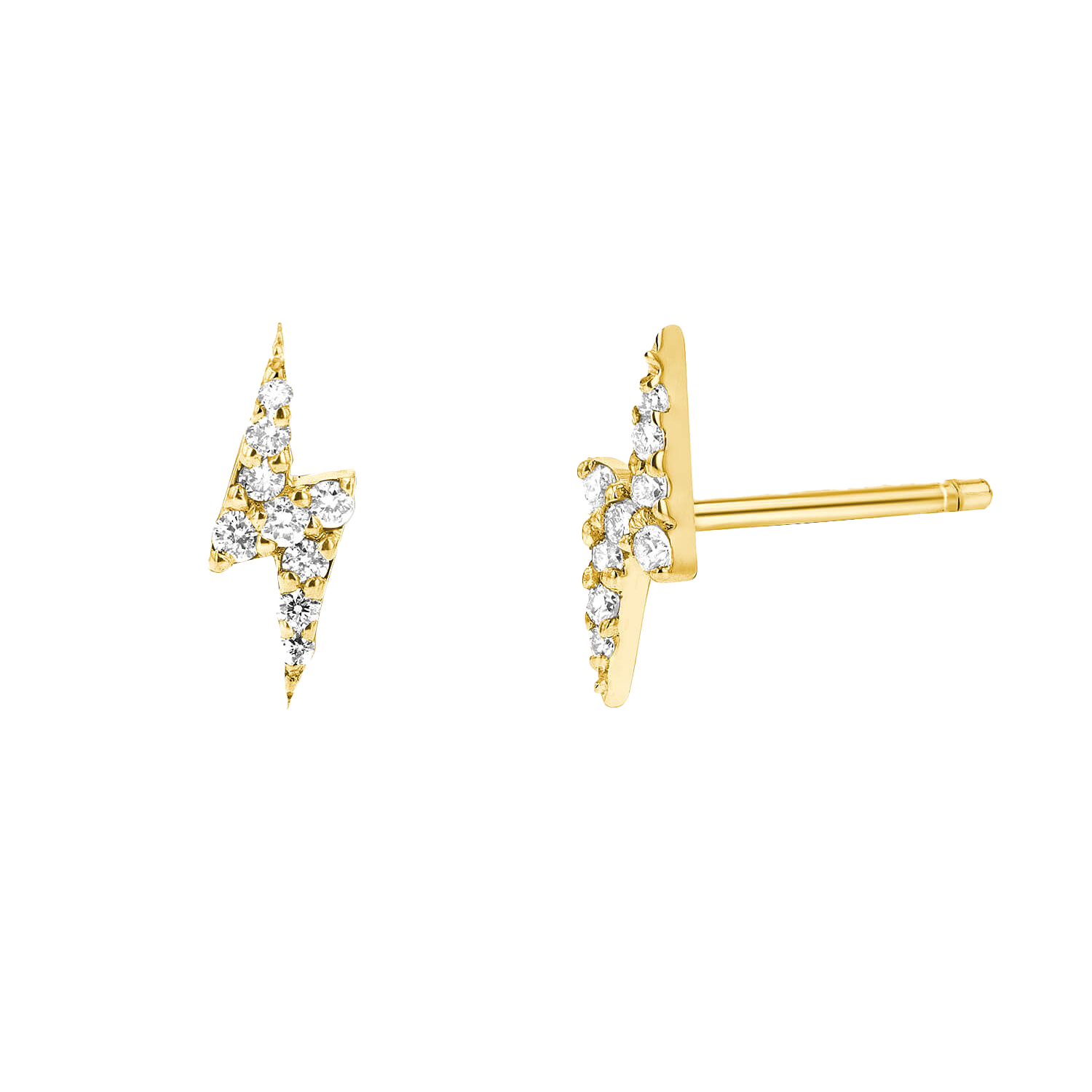 Diamond Lightning Bolt Stud Earrings B580