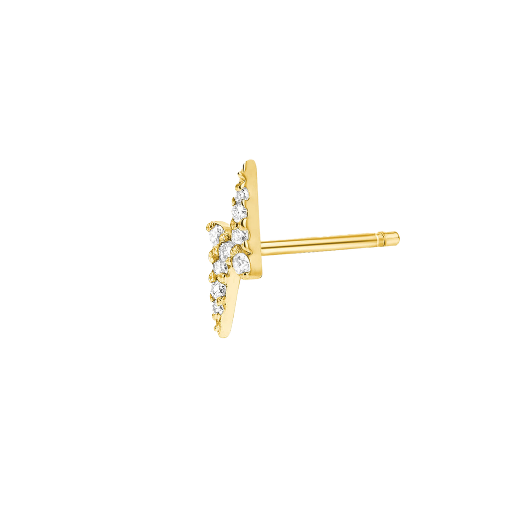 Diamond Lightning Bolt Stud Earrings B580
