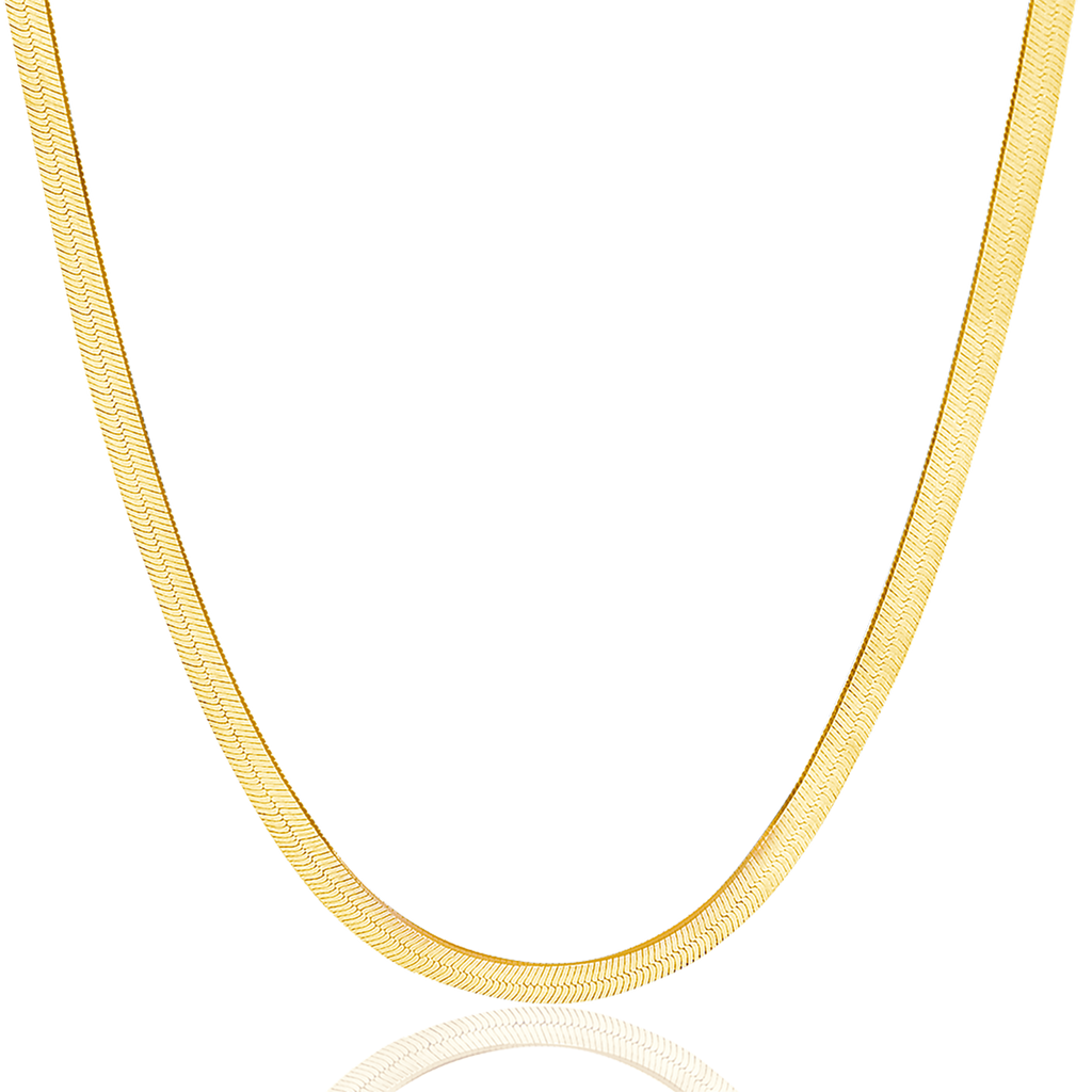 14K Gold Herringbone Necklace 4.5mm E355342