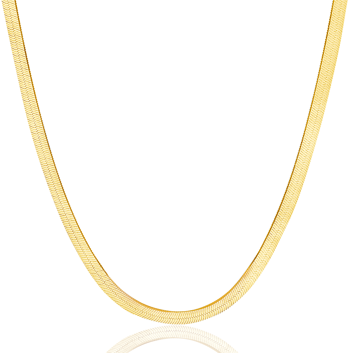 14K Gold Herringbone Necklace 4.5mm E355342
