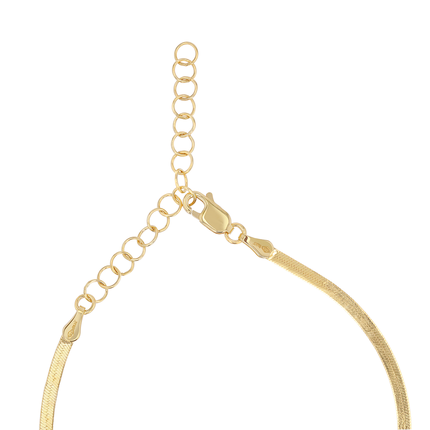 14K Gold Thin Herringbone Necklace 3mm G89022