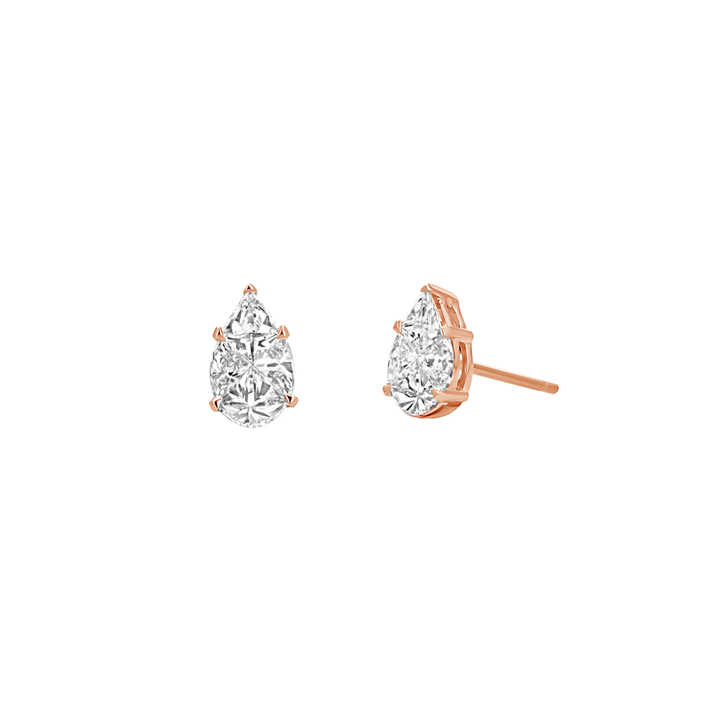 Pear Shape Illusion Set Diamond Stud Earrings X57334