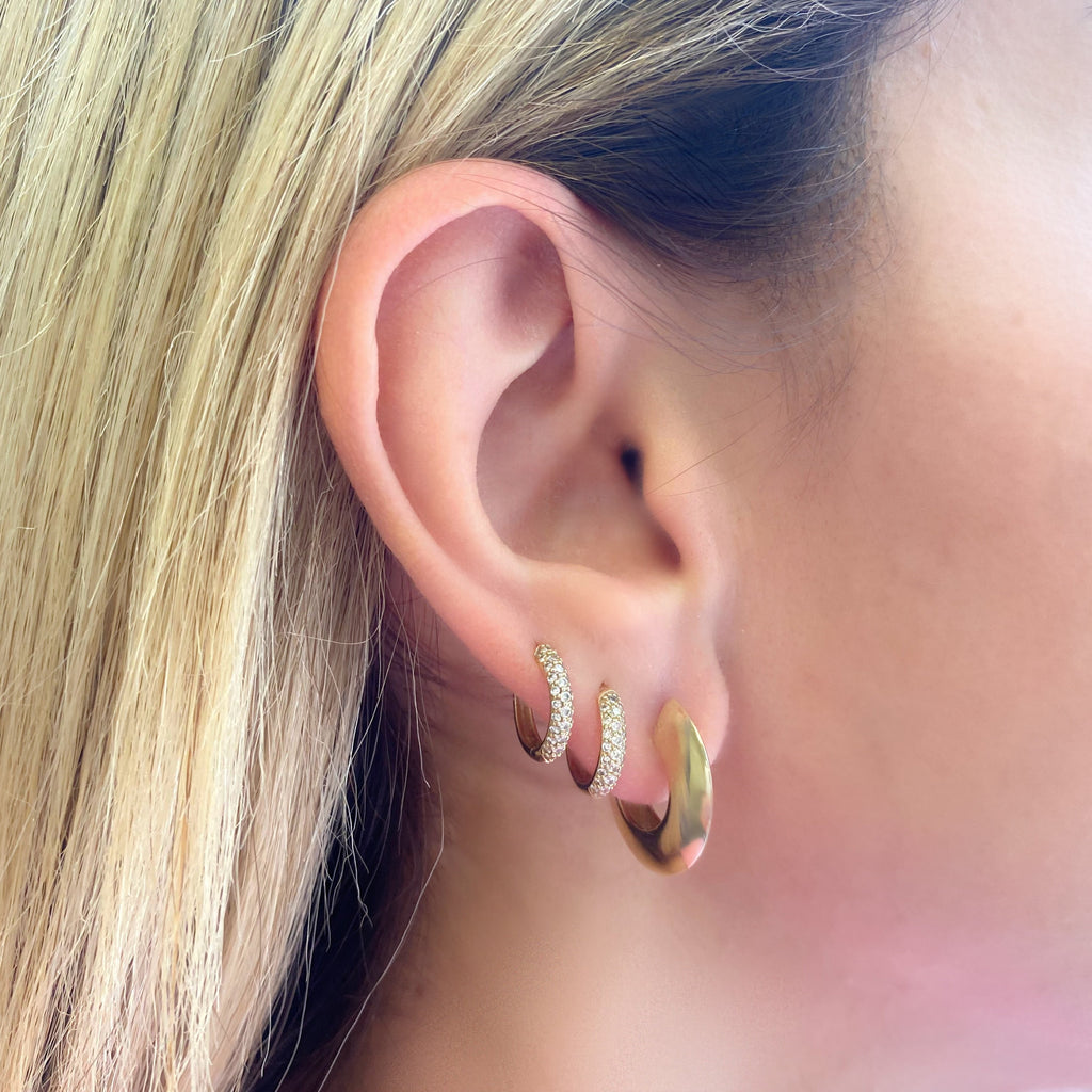 Crescent Dome Hoop Earrings Q286139
