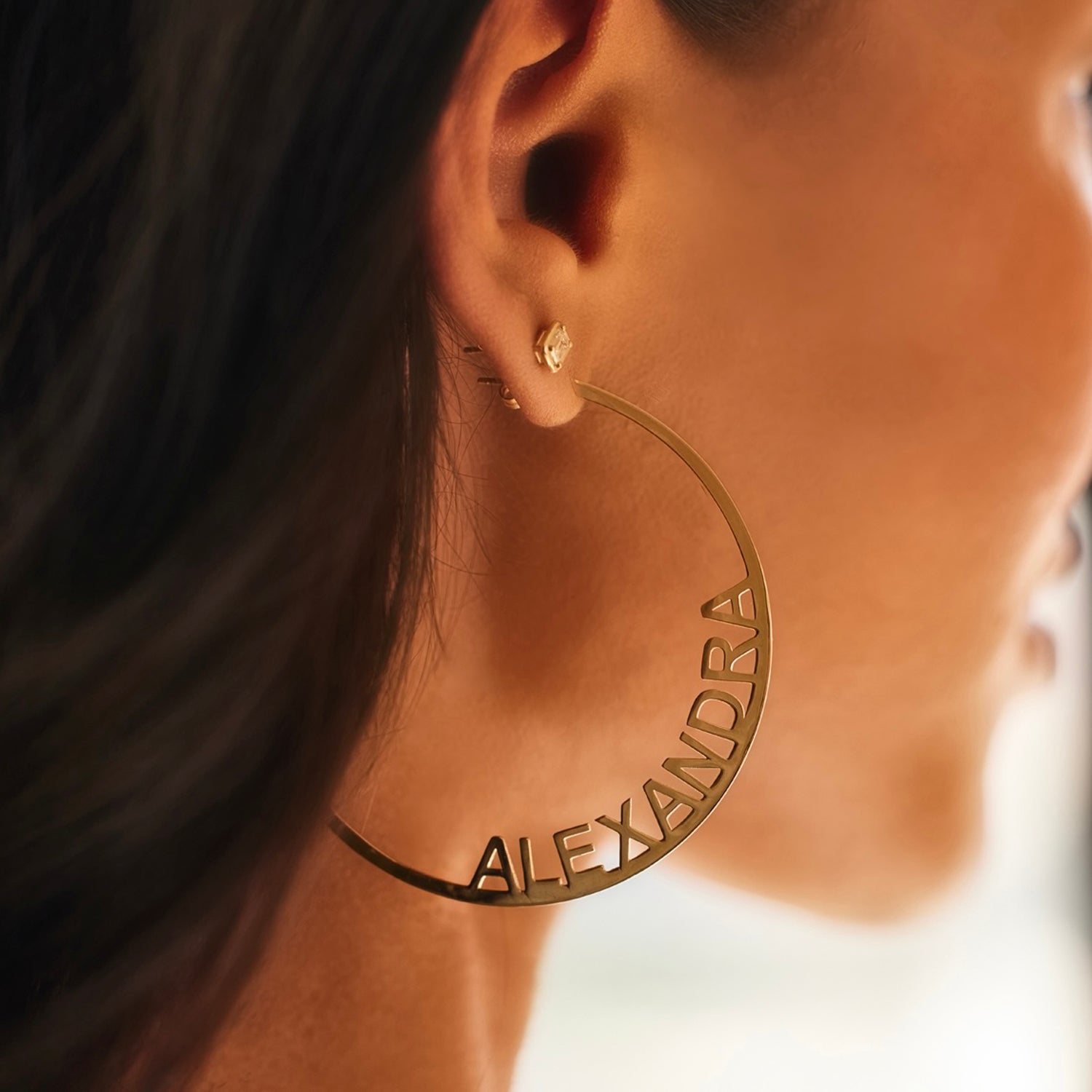 Large Custom Hoop Earrings B26713
