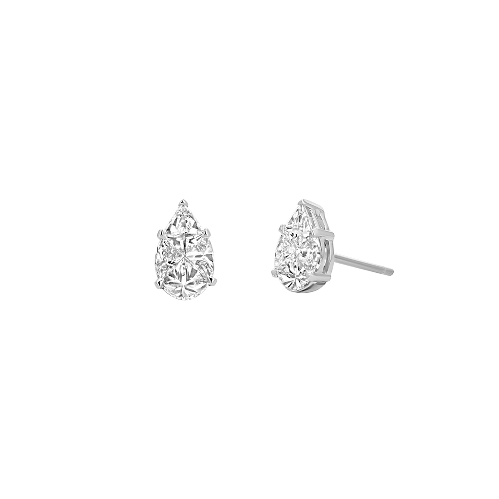 Pear Shape Illusion Set Diamond Stud Earrings X57334